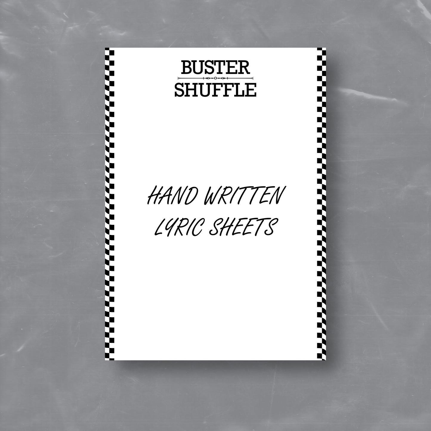 Buster Shuffle Hand Written Lyric Sheet