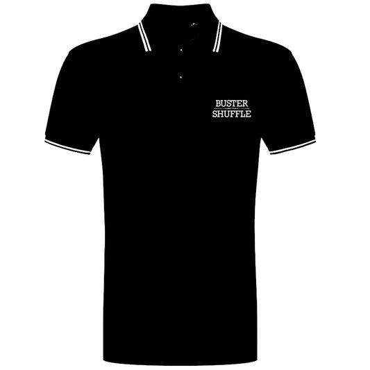 Black Polo Shirt - Classic Logo- White Embroidery